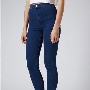 Topshop Joni Moto Jean Dark Wash